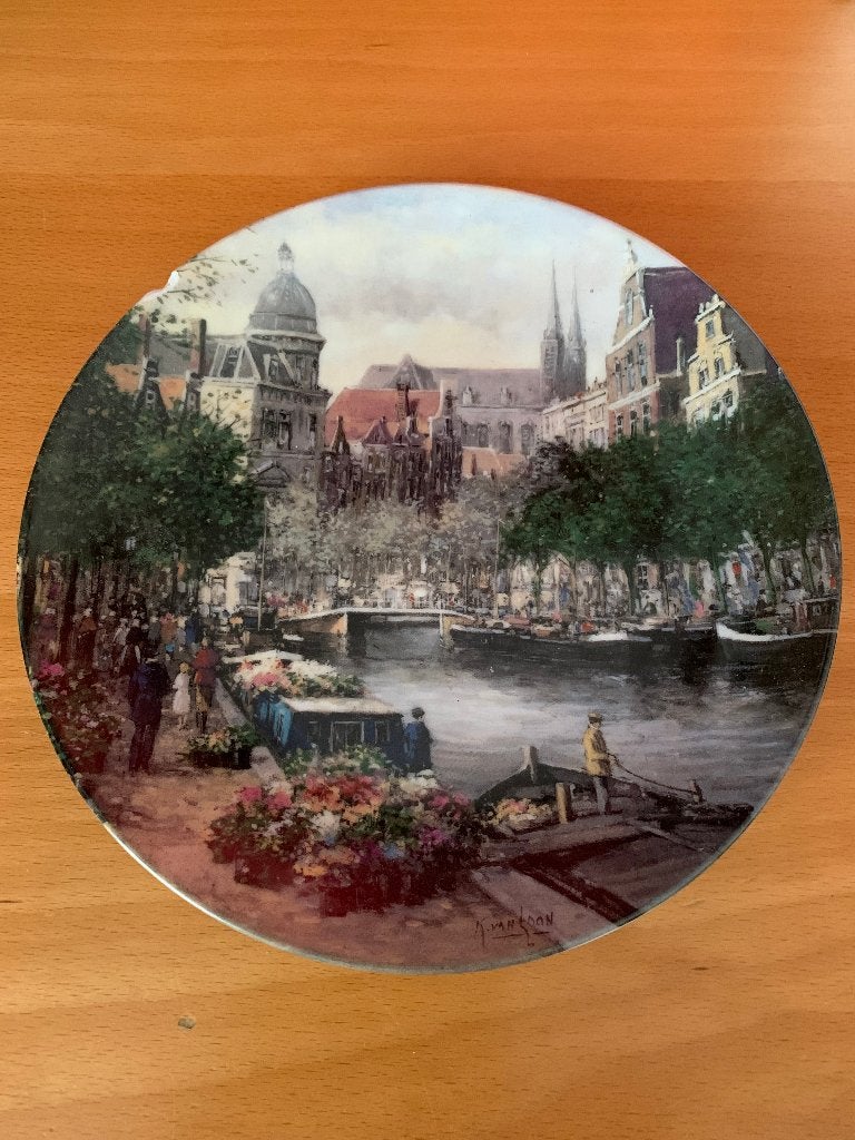 3 mooie sierborden van Amsterdam, Haarlem en Rotterdam, Antiek en Kunst, Ophalen