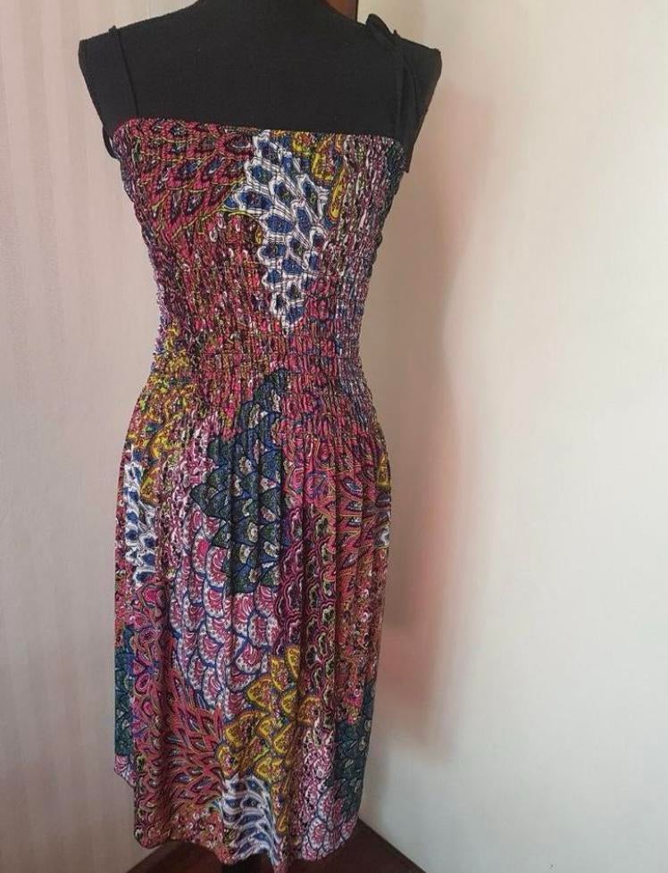 Jurk bohemain / multicolor mt S / M, Maat 38/40 (M), Overige kleuren, Ophalen of Verzenden, Zo goed als nieuw