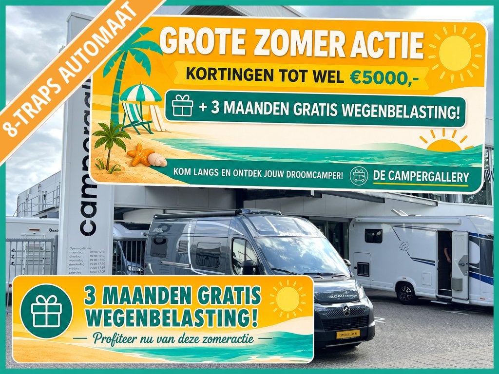 Pössl Roadcruiser ENKELE BEDDEN 8-TRAPS AUTOMAAT TREKHAAK, Caravans en Kamperen, Campers, Automaat, Pössl, Tot en met 2, 6 tot 7 meter