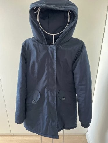 Donkerblauwe jas van Attentif Paris, maat 36 (S), Blauw, Zo goed als nieuw, Maat 36 (S), Attentif Paris