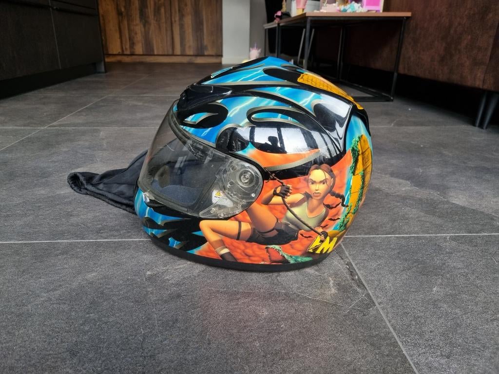 Motorhelm met Lara Croft (Tomb Raider) design, Overige merken, M, Dames, Ophalen of Verzenden