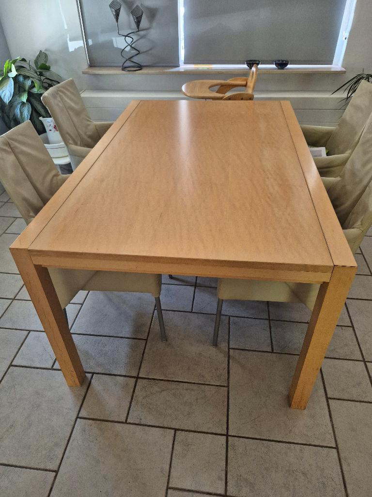 Eetkamertafel uittrekbaar, Ophalen, Gebruikt, 50 tot 100 cm, Vijf personen of meer