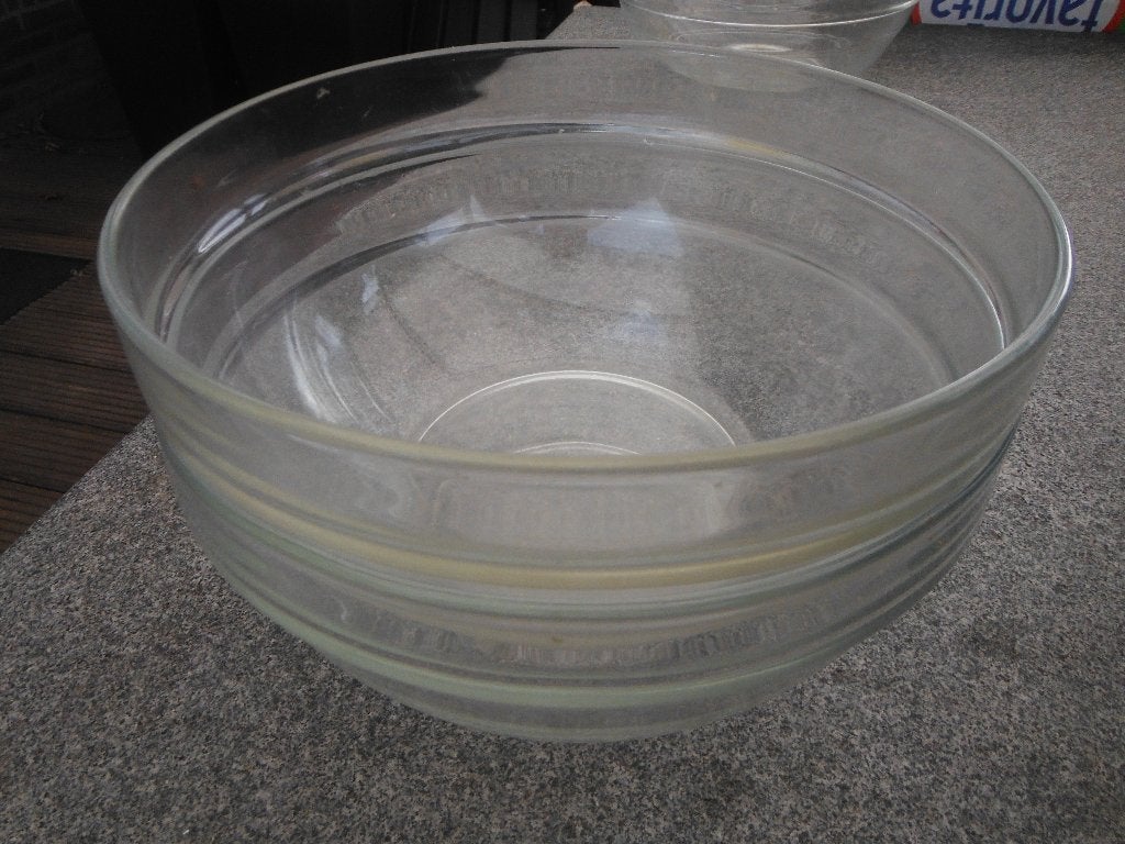 3 Glazen schalen. 1 x Duralex 2 x Arcoroc France., Gebruikt, Vintage, Ophalen of Verzenden, Glas