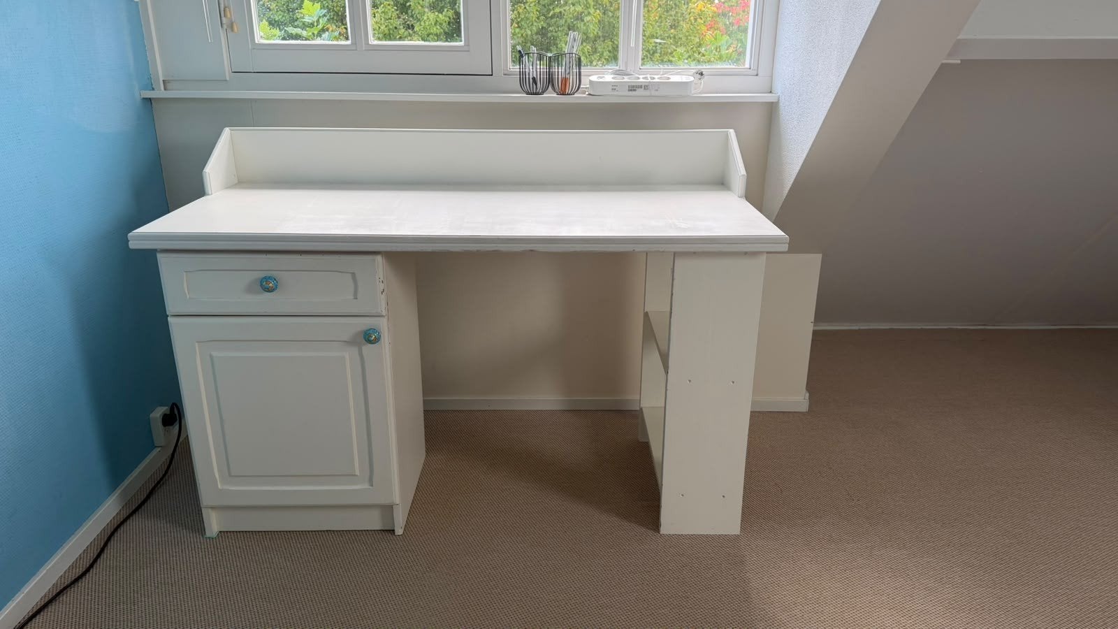 Bureau met kastje, lade en boekenrek - opknapper, Huis en Inrichting, Ophalen, Gebruikt, Hout, Met lades