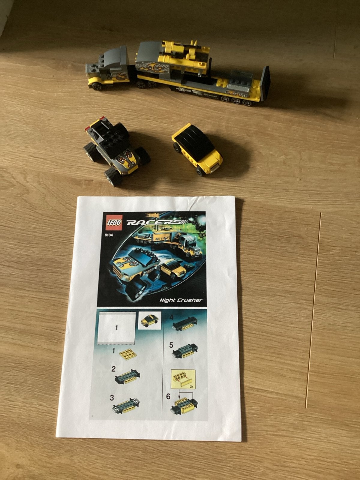 Lego Racers 8134 Night Crusher met instructies, Gebruikt, Lego, Ophalen of Verzenden, Compleet