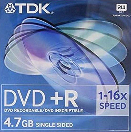 5x TDK DVD R+ 4,7 recordable 1-16x speed, Ophalen of Verzenden, Nieuw, Dvd, TDK