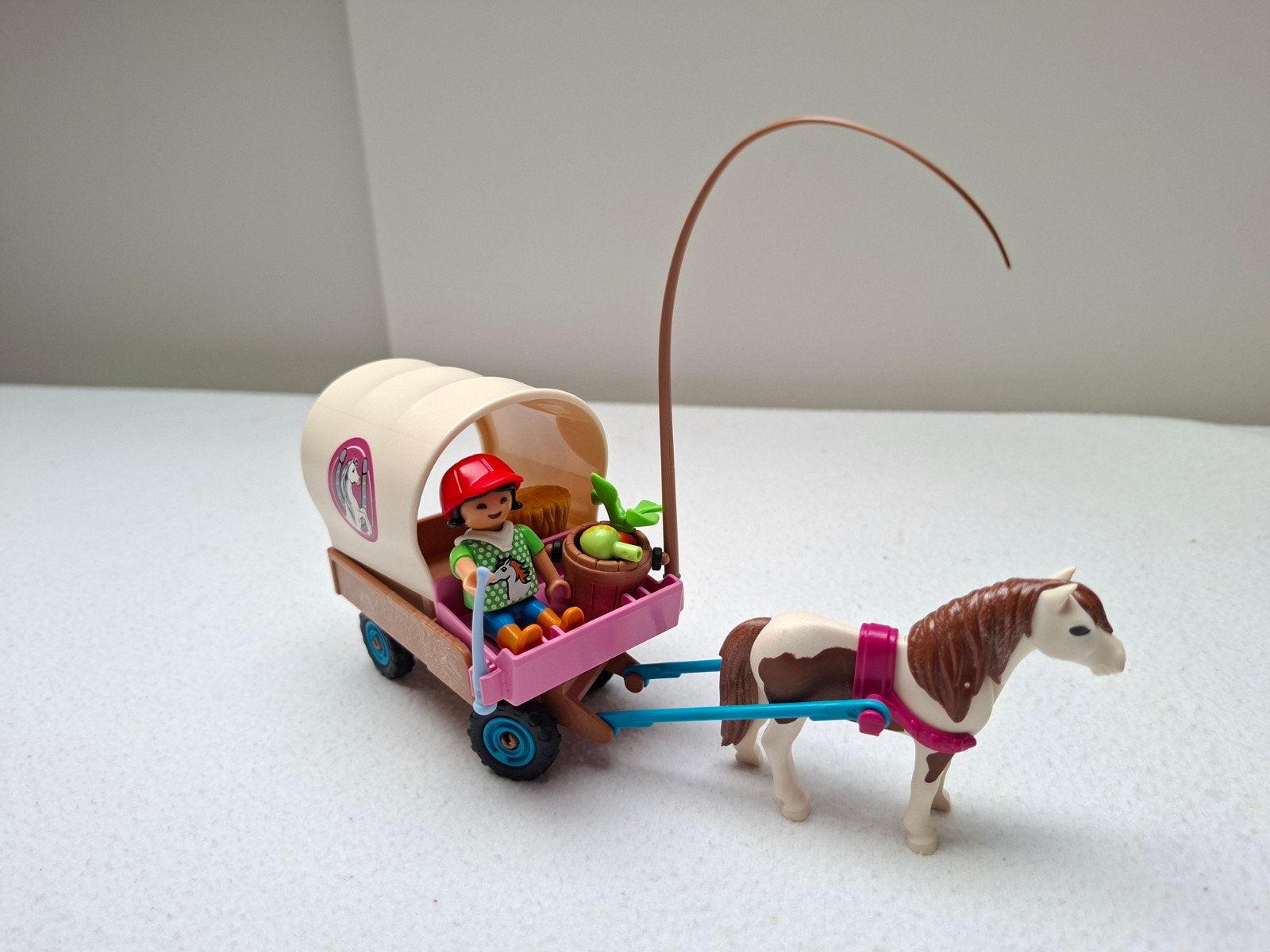 Playmobil Paard met Huifkar en Figuur, Ophalen of Verzenden, Gebruikt, Overige series, Voertuig