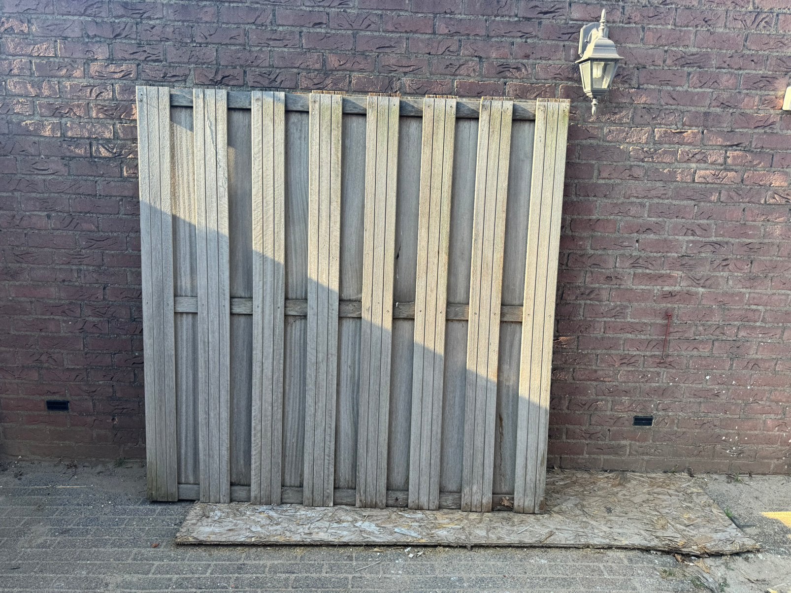hardhout schutting grijs 179x180cm, Ophalen, 1 tot 2 meter, Minder dan 3 meter, Zo goed als nieuw