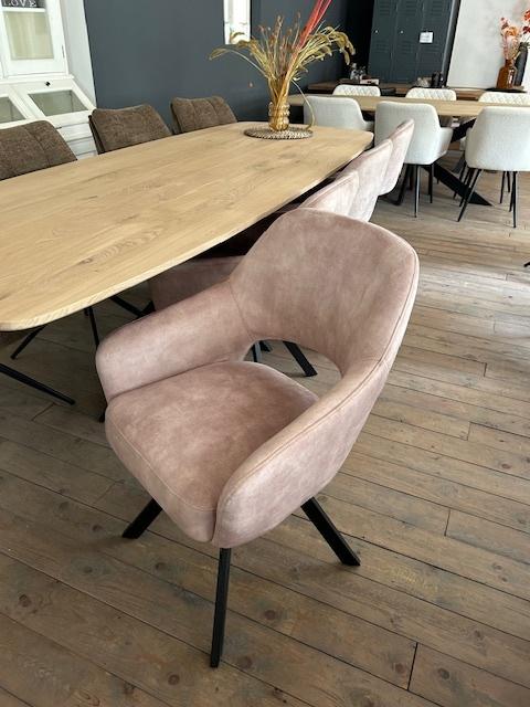Nieuwe luxe eetkamerstoel draai back to place, Ophalen, Bruin, Nieuw, Stof