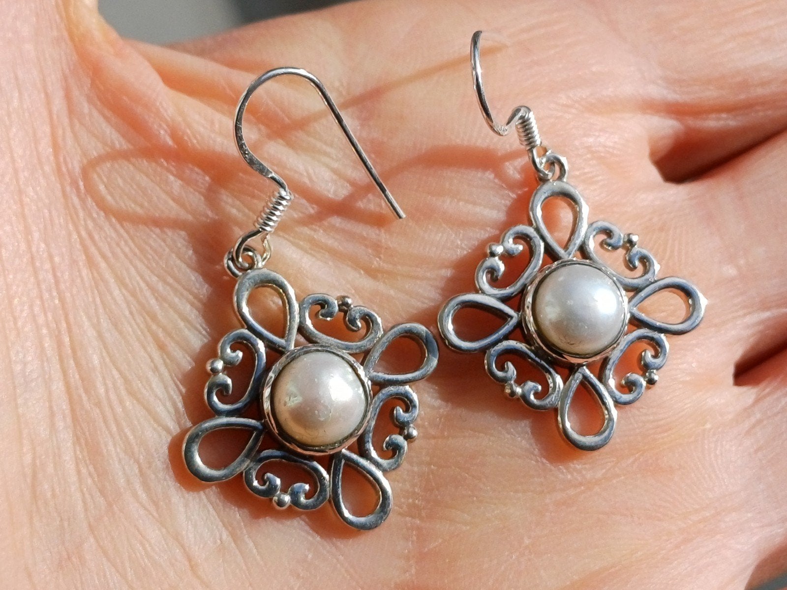 Vanoli 925 zilveren oorbellen met parels, Sieraden, Tassen en Uiterlijk, Oorbellen, Daiva1973@hotmail.com, Hangers, Vanoli, Nieuw