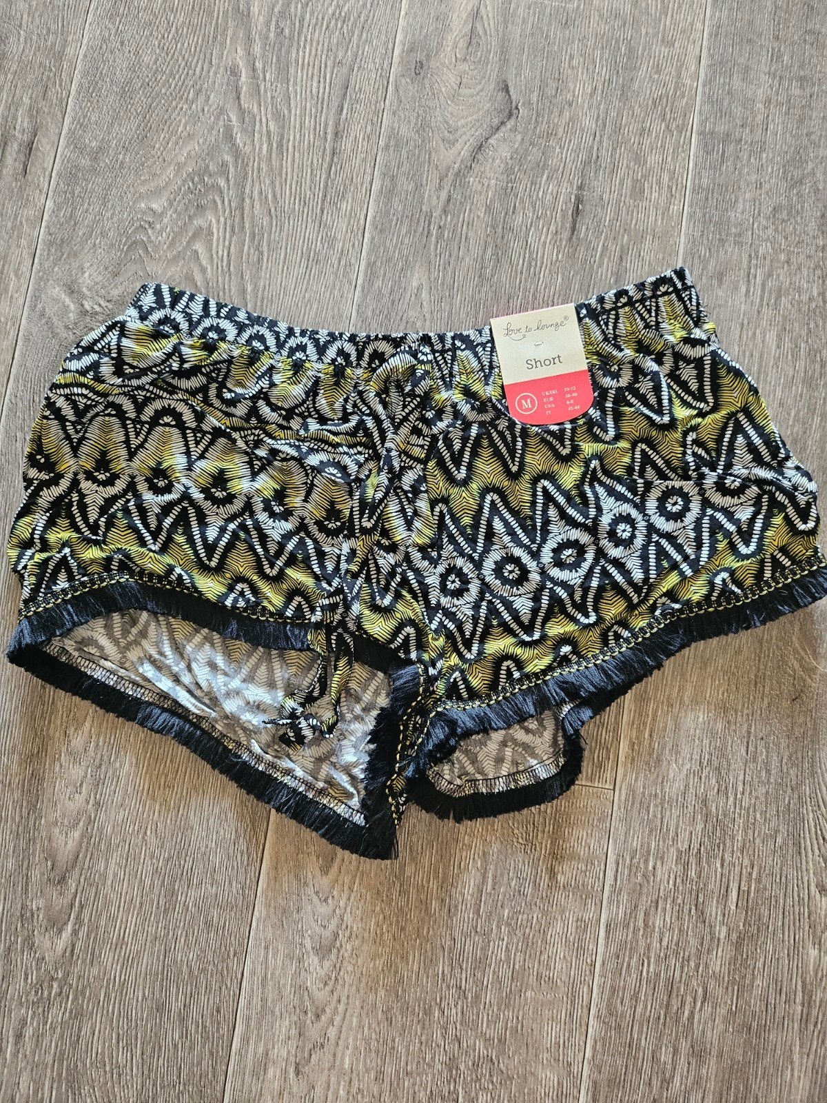 Love to Lounge shorts met print en franjes, Maat 38/40 (M), Kort, Meerkleurig, Nieuw