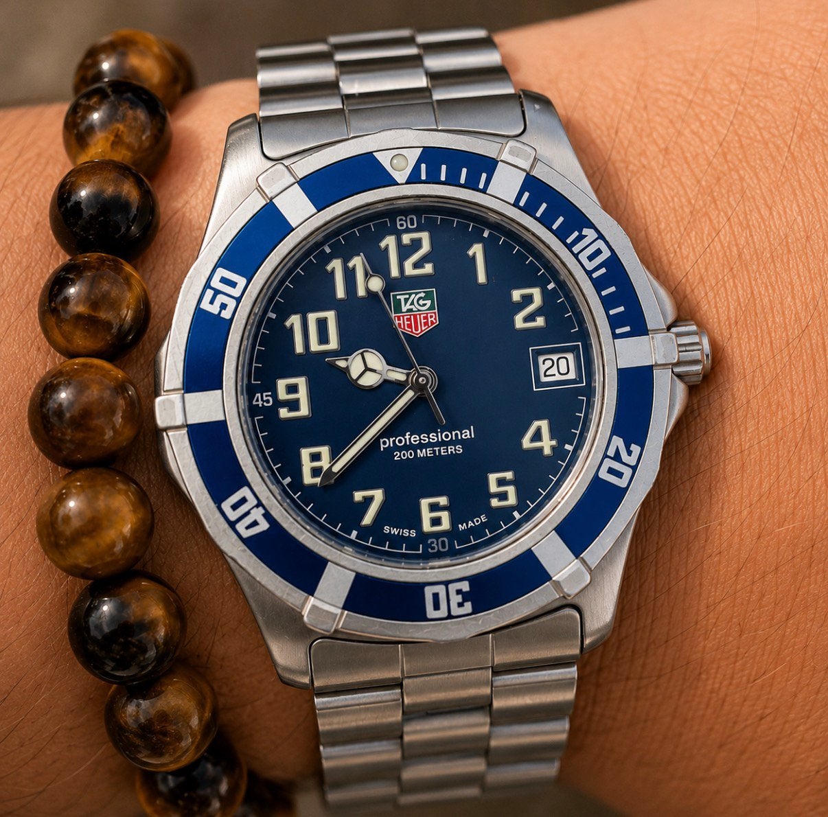 TAG Heuer Professional 2000 200M Recent onderhoud + garantie, Sieraden, Tassen en Uiterlijk, Horloges | Heren, Staal, Polshorloge