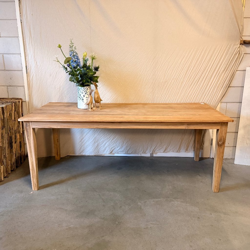 teakhouten eettafel - 200 x 90 cm 6/8 pers - Gratis bezorgd, TTM Wonen, Meubels – (Perzische) Tapijten en Woonaccessoires, Taag 63, 2491 CS, Den Haag (Forepark)