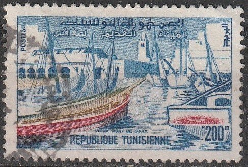5272. Tunesie 541 gest. Haven Sfax, Postzegels en Munten, Ophalen of Verzenden, Tunesië, Gestempeld