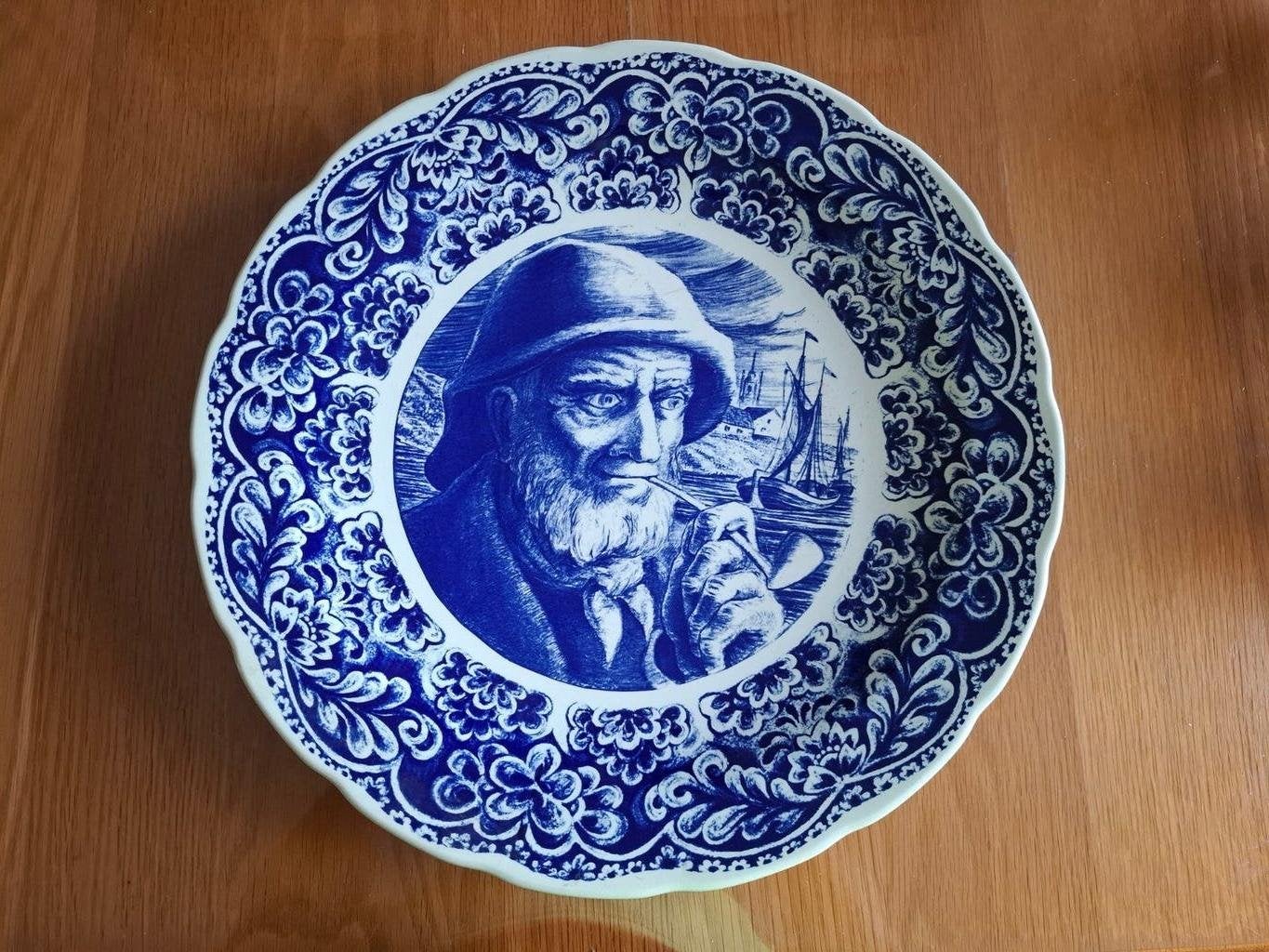 Delfts bord Ø 40 cm, BOCH LA LOUVIERE Wandbord, Antiek en Kunst, Ophalen of Verzenden