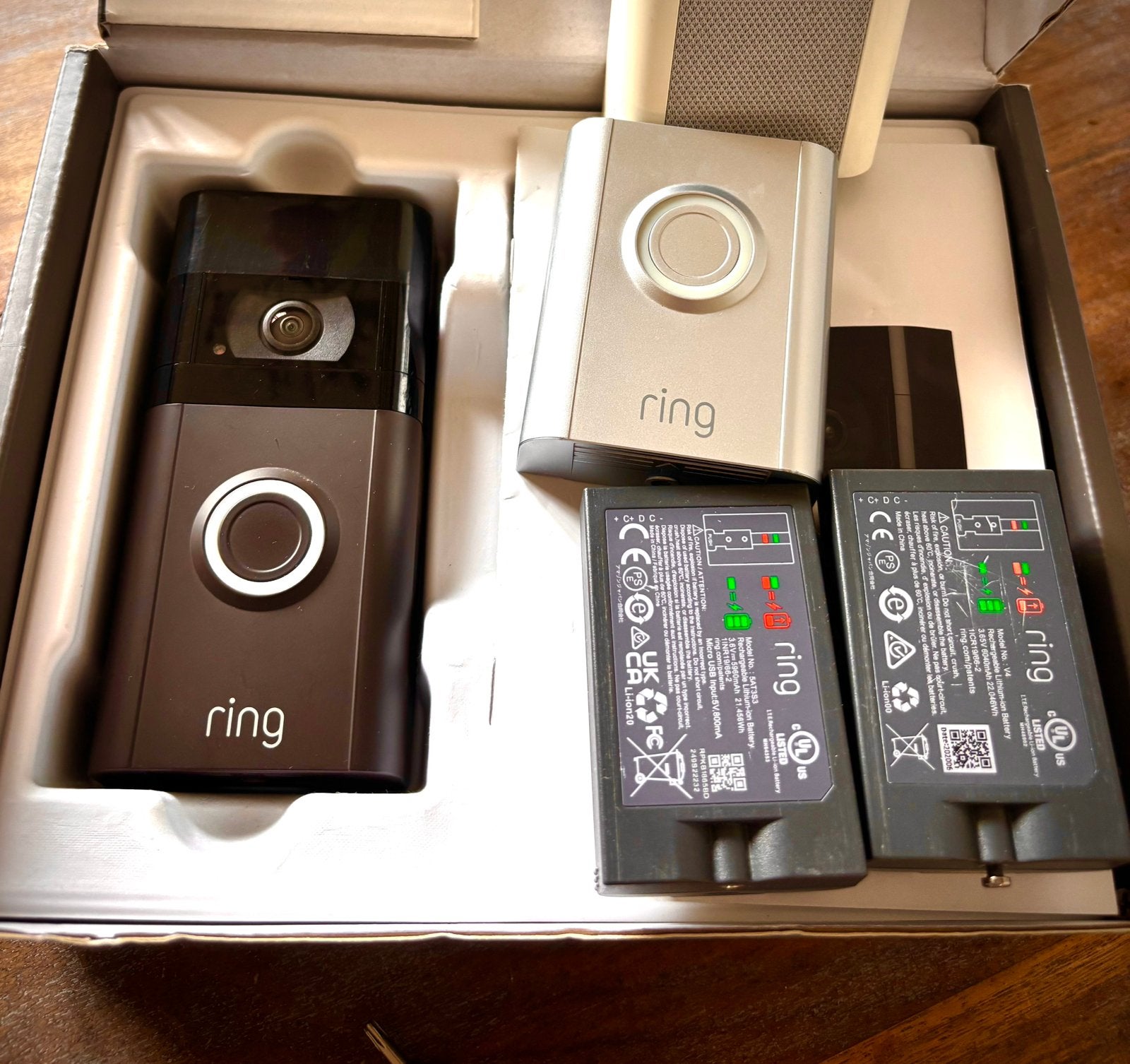 Ring 3 deurbel met extra accu en Chime (bel), Doe-het-zelf en Verbouw, Alarmsystemen, Zo goed als nieuw, Compleet systeem, Beweging