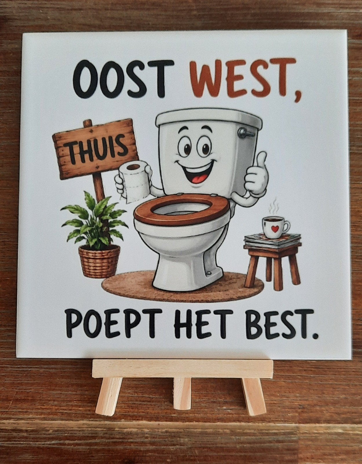 Handgemaakte tegel. Toilet humor, Ophalen of Verzenden, Nieuw