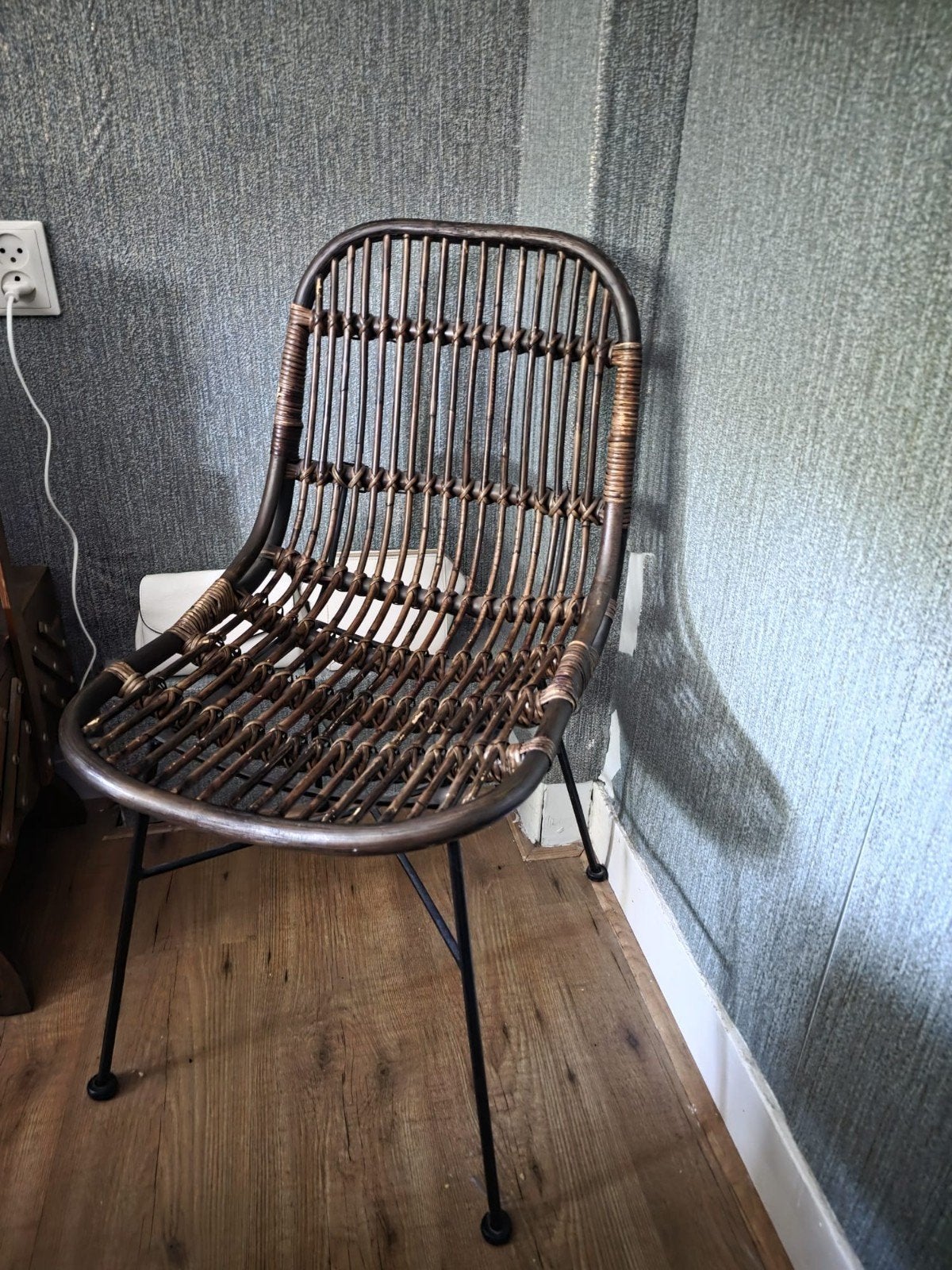 4 bamboe houten stoelen, Ophalen, Gebruikt, Twee, Bruin