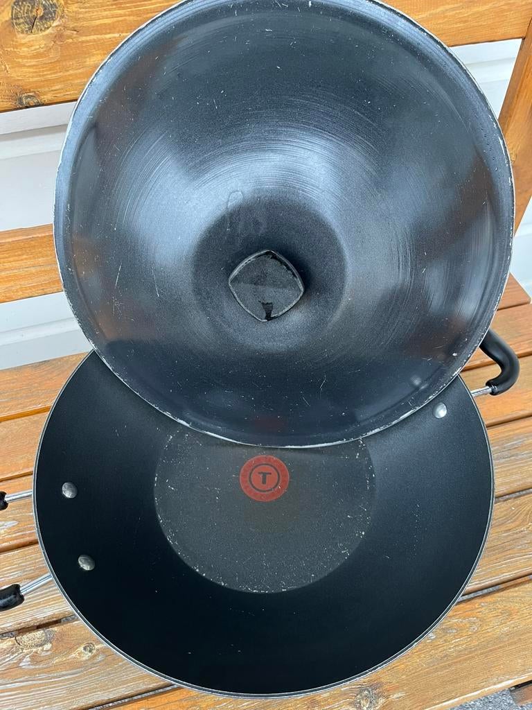 Tefal wadjan wokpan met deksel Ø 36cm | inductie, Huis en Inrichting, Keuken | Potten en Pannen, Ophalen of Verzenden, Rvs, Wok