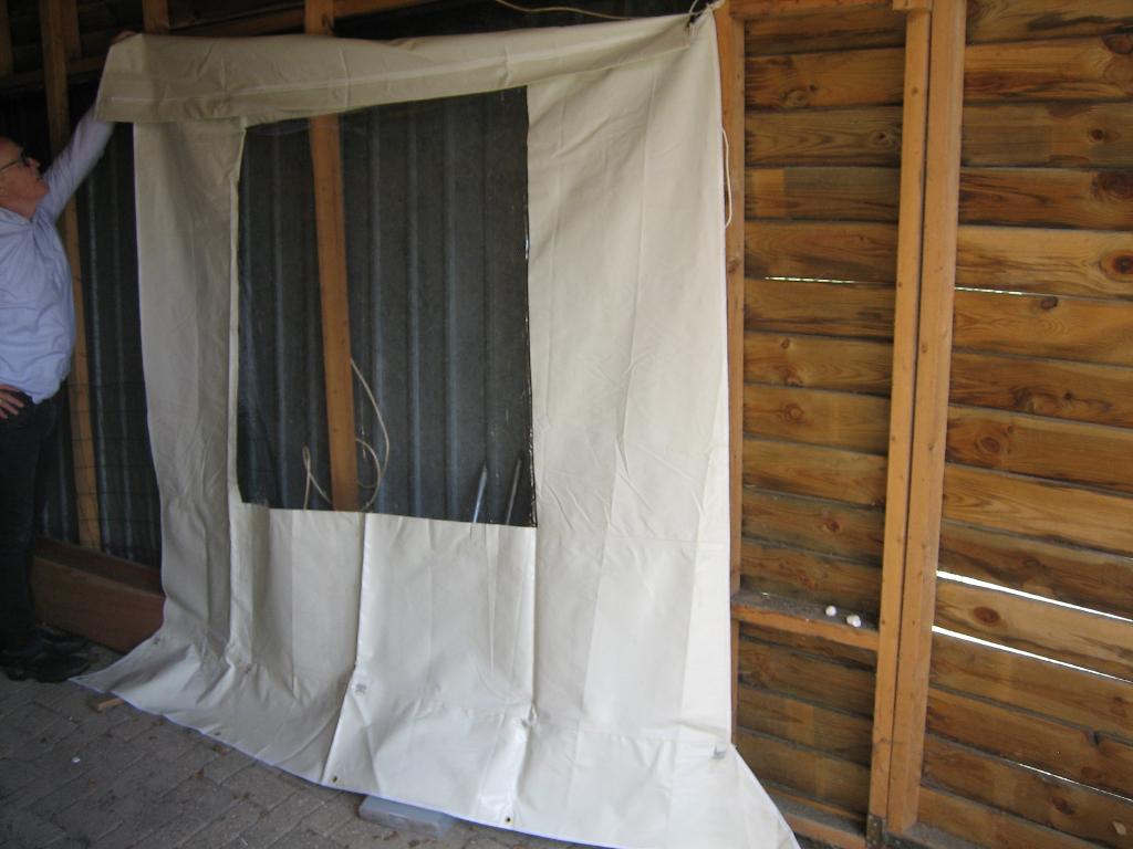 zijluifel caravan met rafter, Ophalen