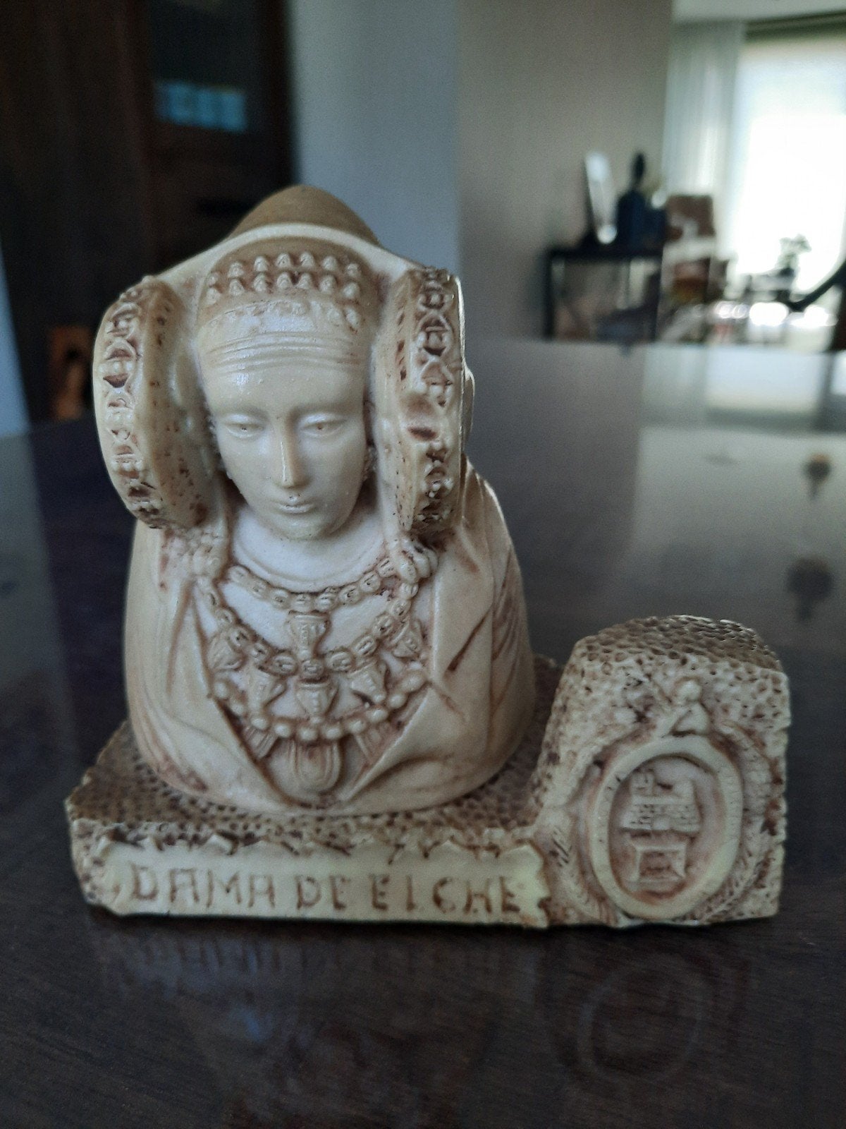 Dama de Elche Beeldje - Spaans erfgoed 12,5x11,5 cm., Antiek en Kunst, Kunst | Beelden en Houtsnijwerken, Beeld, Vrouw, Minder dan 20 cm
