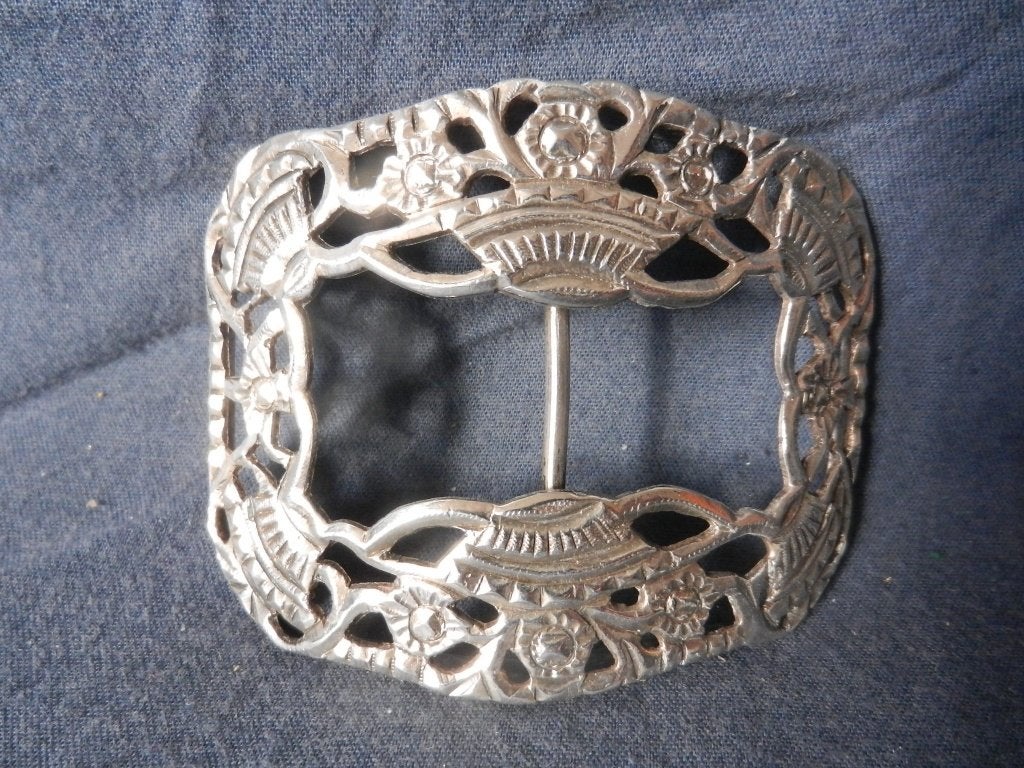 Zilveren gesp met bloemenmanden Willige Langerak 1897, Antiek en Kunst, Antiek | Goud en Zilver, Ophalen of Verzenden, Zilver