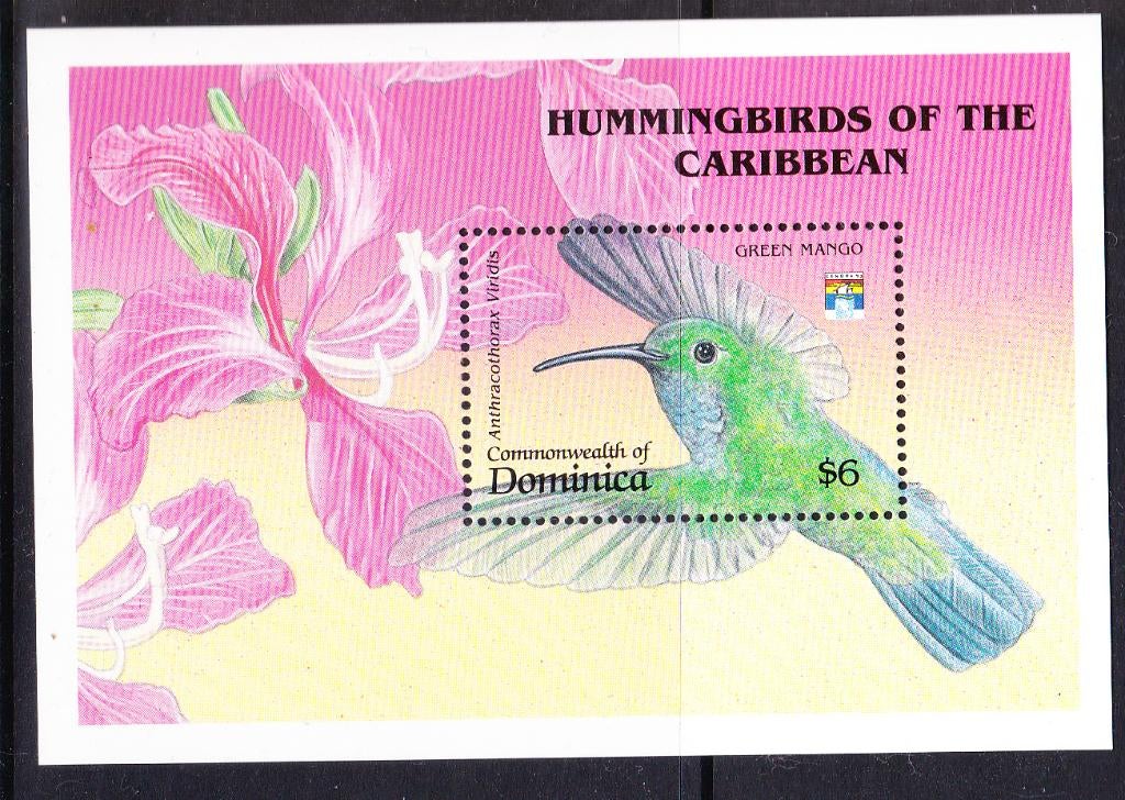 Dominica 1992 pf mi 1540 block 210 kolibri vogel, Verzenden, Postfris, Dier of Natuur