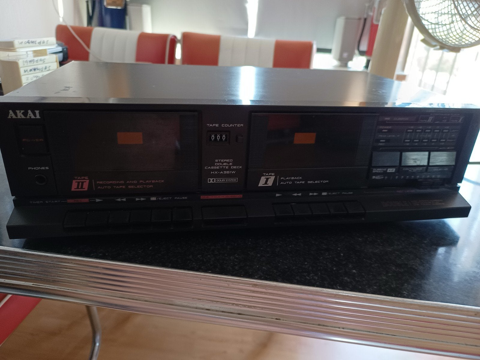 Akai Stereo Dubbel Cassettedeck HX-A351W Dolby System, Audio, Tv en Foto, Cassettedecks, Ophalen of Verzenden, Dubbel, Akai