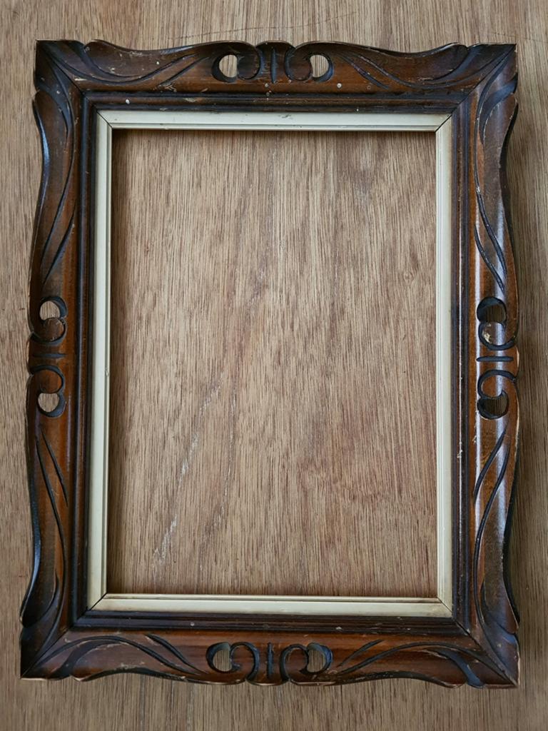 Oude houten lijst voor schilderij jaren 50, Huis en Inrichting, Woonaccessoires | Lijsten, Minder dan 50 cm, Gebruikt, Ophalen of Verzenden