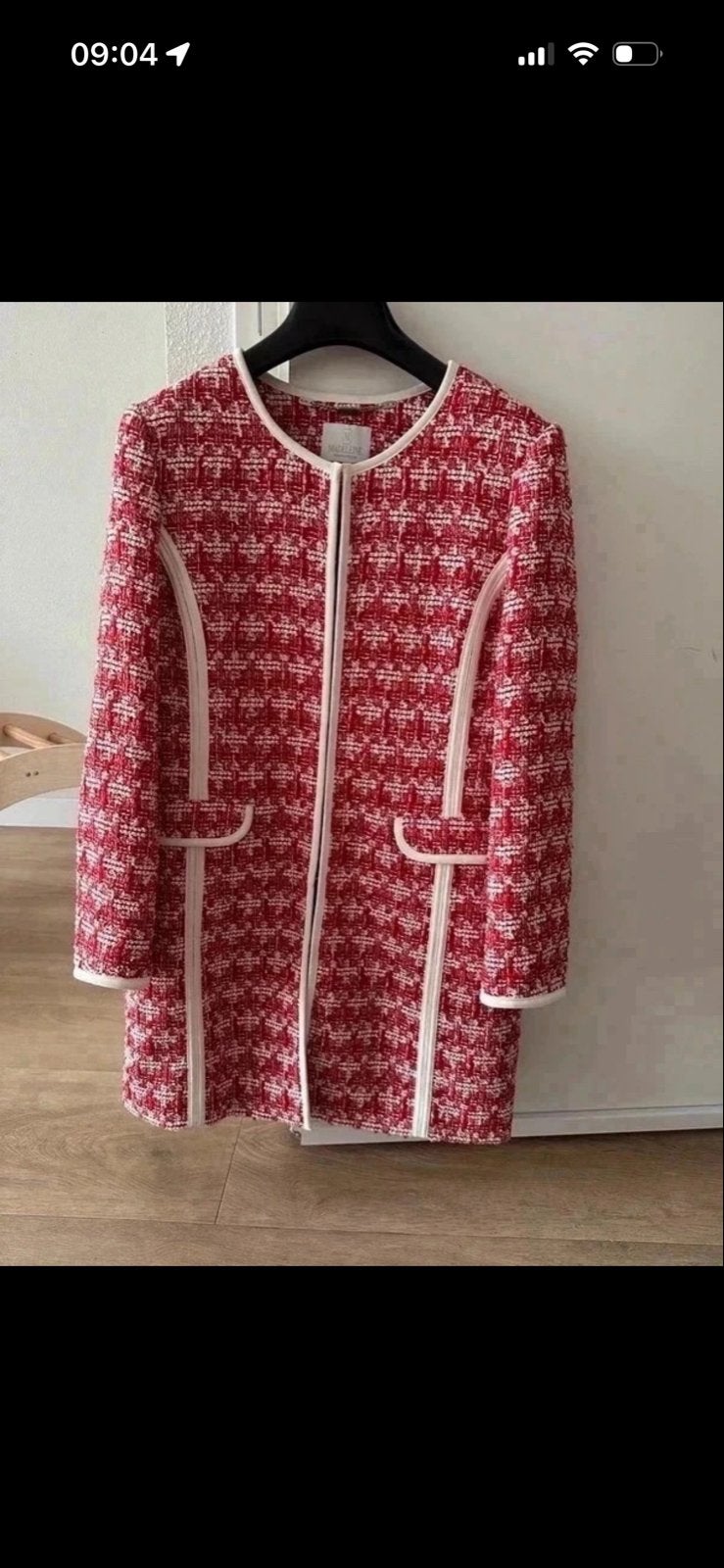 Madeleine rood/wit blazer jasje, amper gedragen, Maat 38/40 (M), Ophalen of Verzenden, Zo goed als nieuw, Jasje