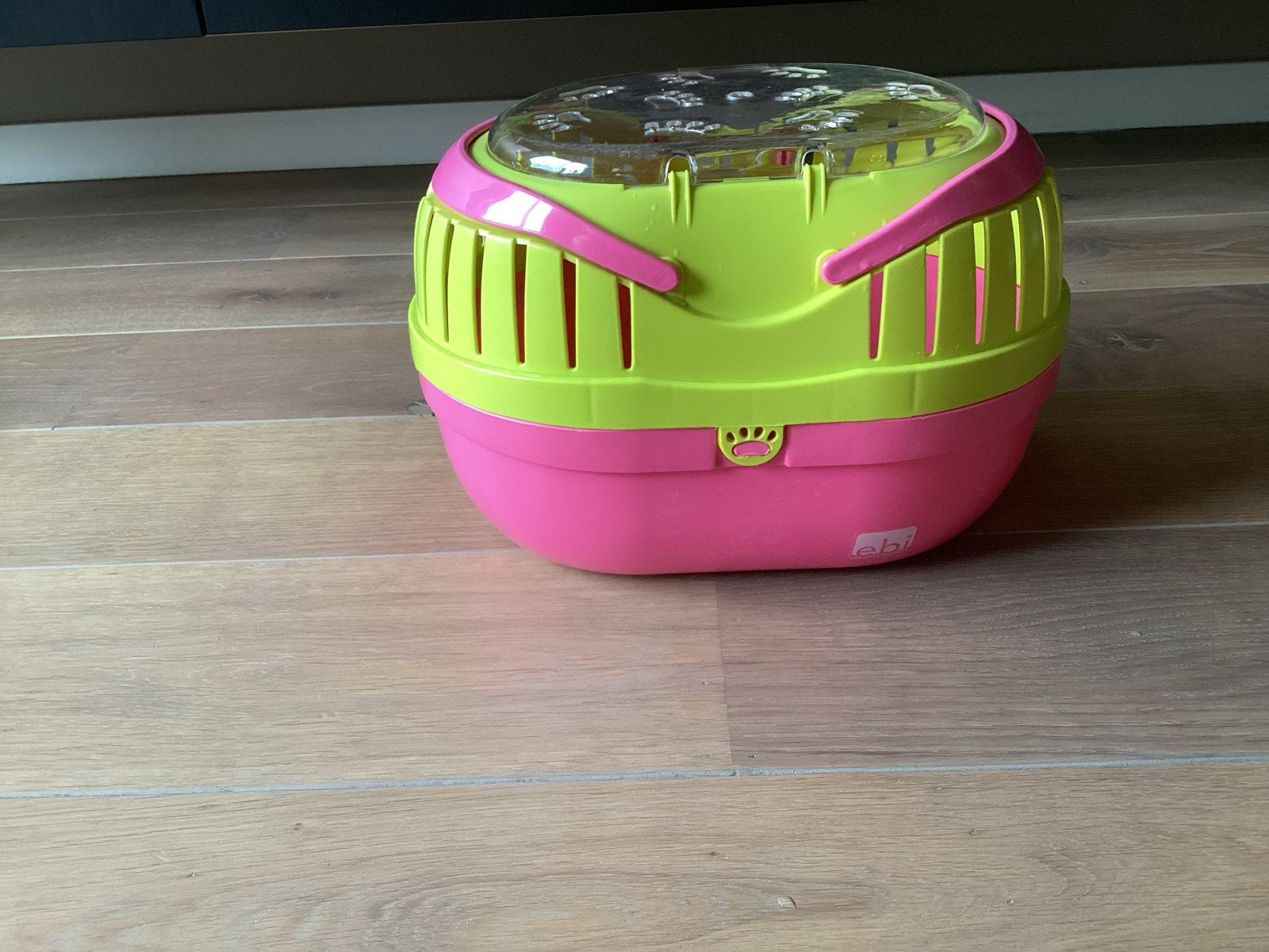 Reiskoffer / reismand van het merk EBI roze met neongeel, Ophalen of Verzenden, Zo goed als nieuw
