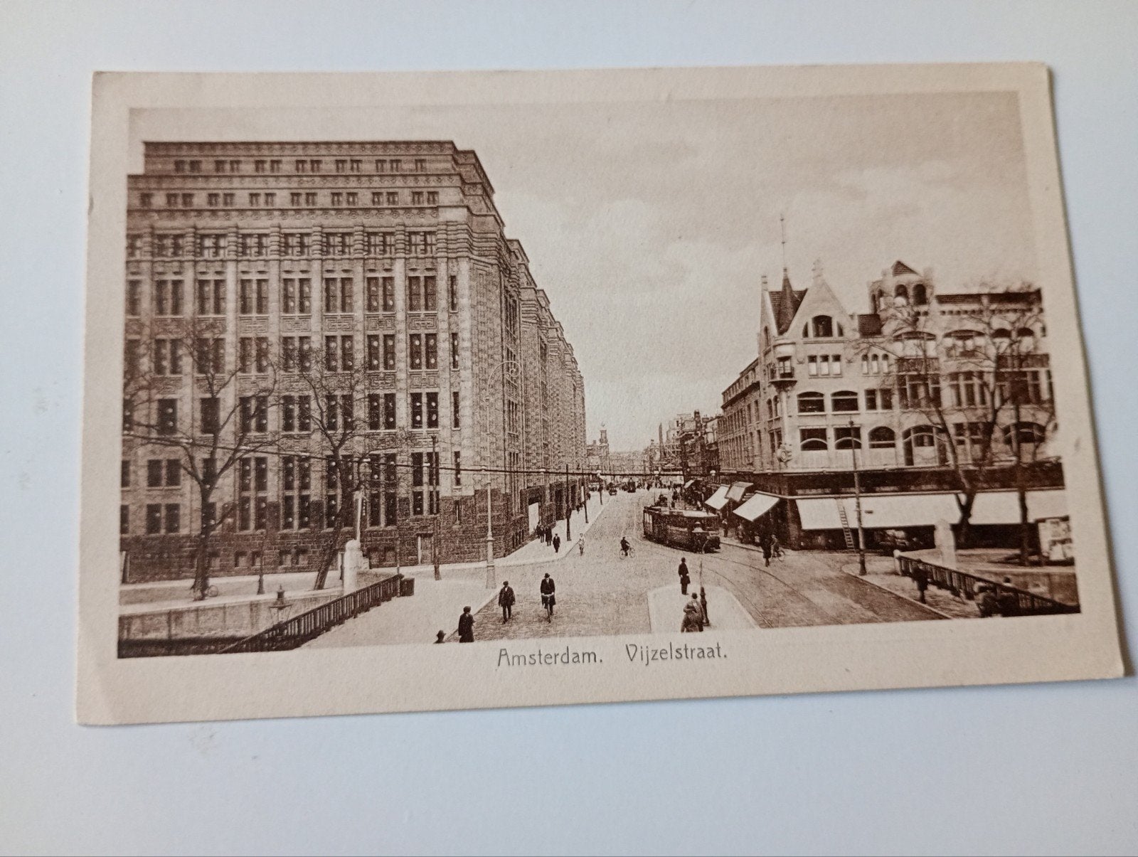 Amsterdam Vijzelstraat met Tram, Ophalen of Verzenden, Voor 1920, Ongelopen, Noord-Holland