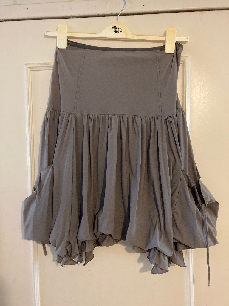 Aparte wijde bruin groene korte rok van Cincini, maat XS, Kleding | Dames, Bruin, Verzenden, Cincini, Zo goed als nieuw