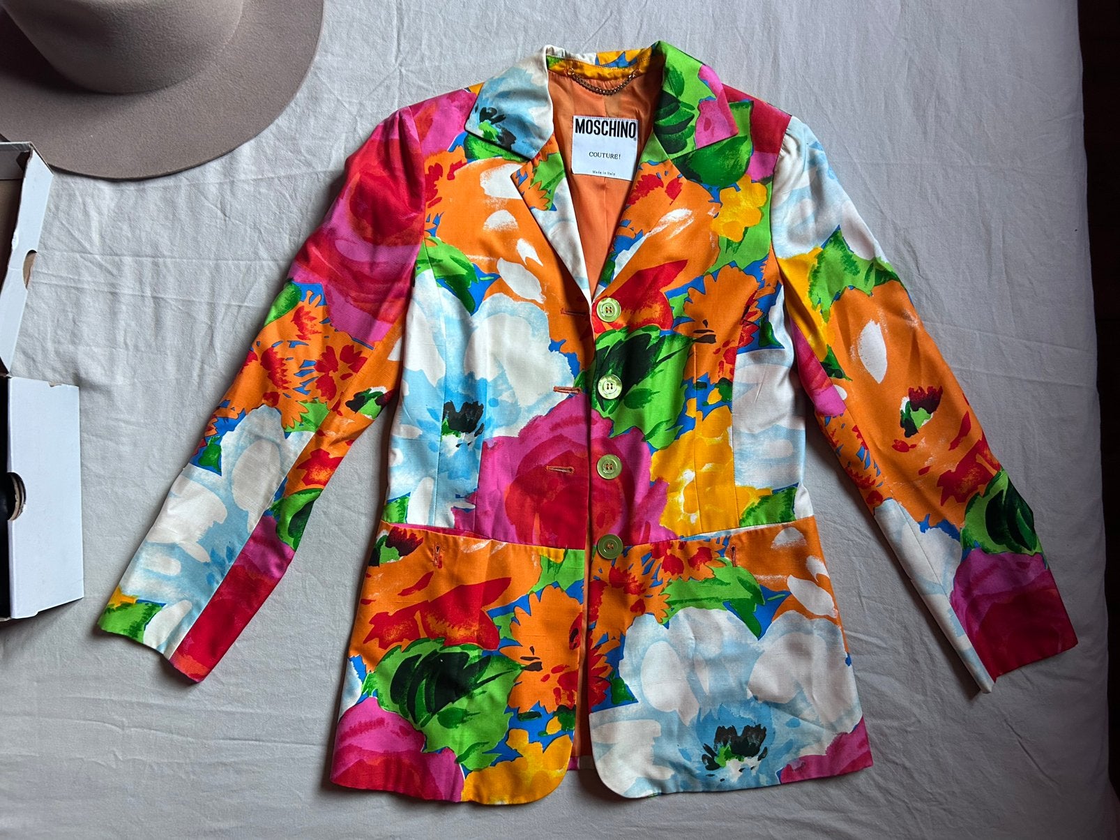 Moschino Couture Vintage 100% Silk Blazer Italy IT42 EU38, Kleding | Dames, Ophalen, Zo goed als nieuw, Maat 38/40 (M)