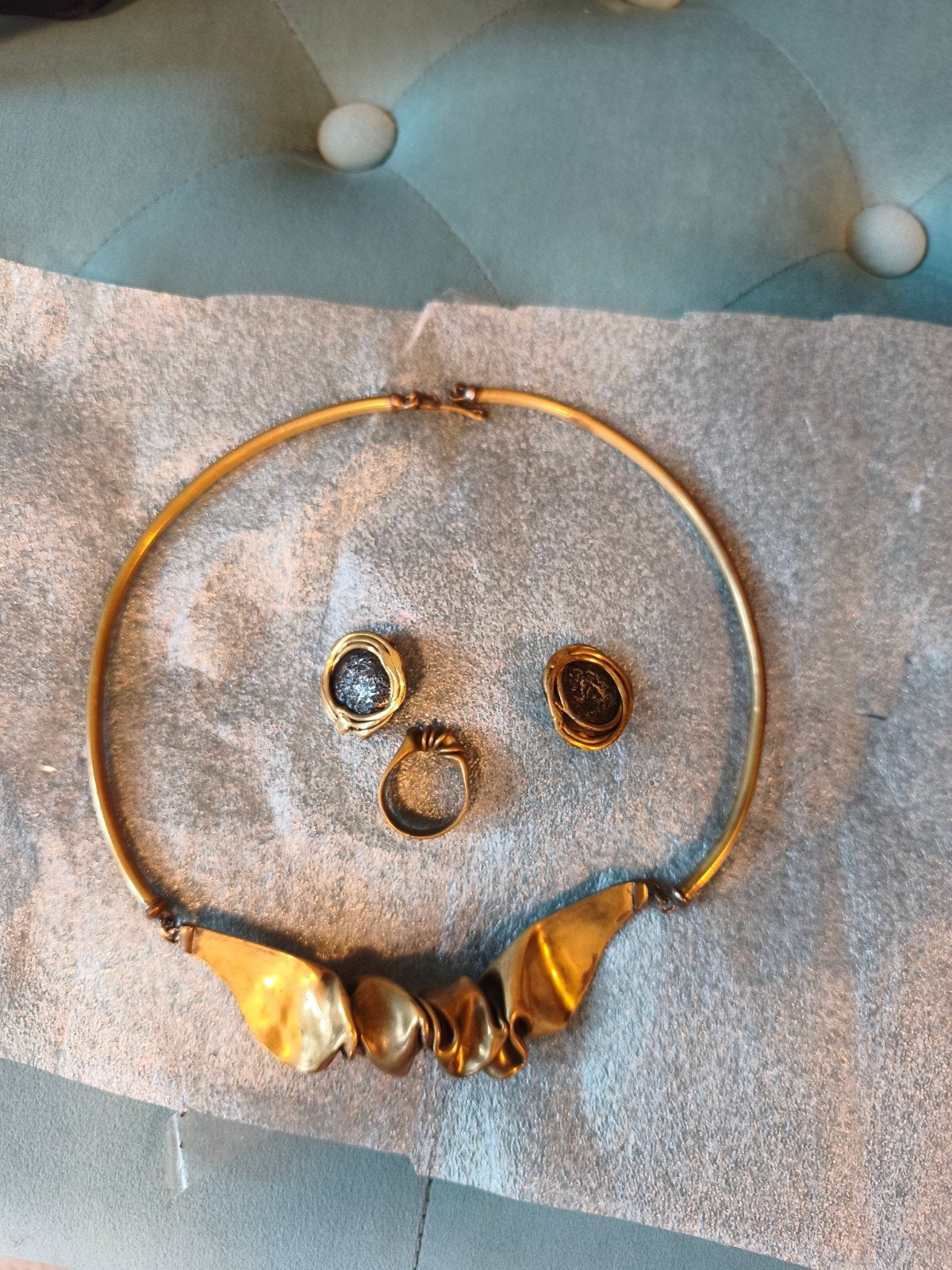 Antiek koperen ketting set, Ophalen of Verzenden, Overige materialen