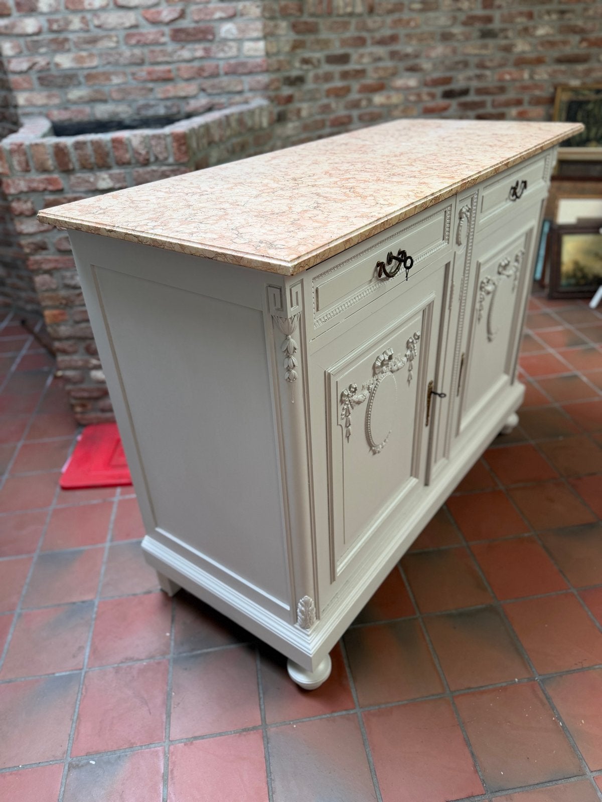 Antiek dressoir met marmeren blad, Ophalen