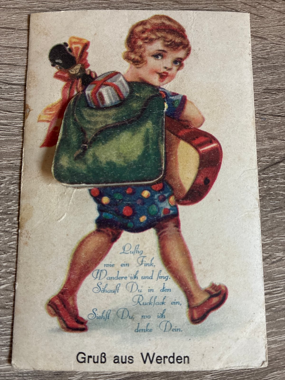 antieke pop-up ansichtkaart 'Gruss aus Werden', Ophalen of Verzenden, Voor 1920, Gelopen, Duitsland