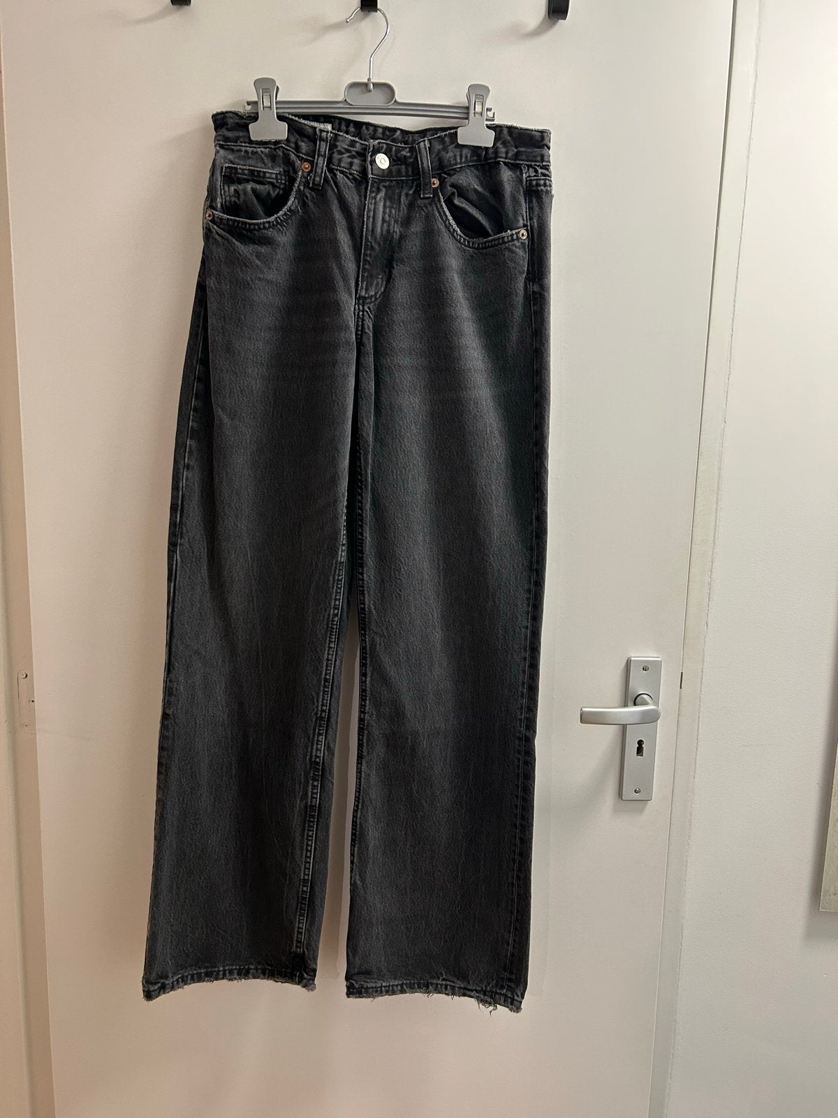 Zara zwarte wide leg jeans maat 38, Maat 38/40 (M), Verzenden, Zwart, Lang