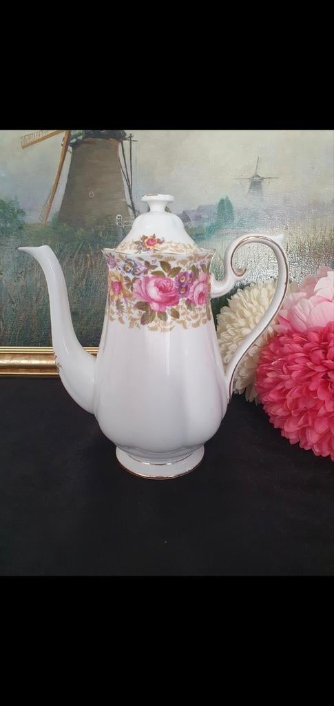 Vintage Porseleinen Koffiepot Royal Albert "Serena, Antiek en Kunst, Ophalen of Verzenden