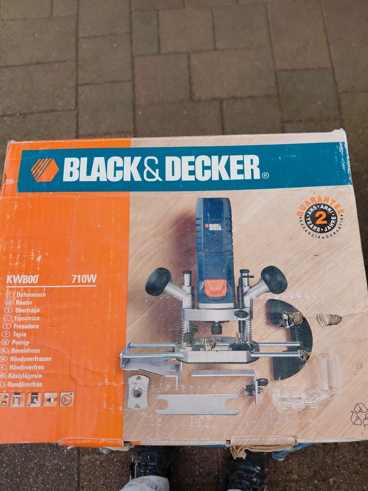 Black&Decker KW800 bovenfrees met borenset Piranha, Ophalen of Verzenden, Bovenfrees, Elektrisch, Black & Decker