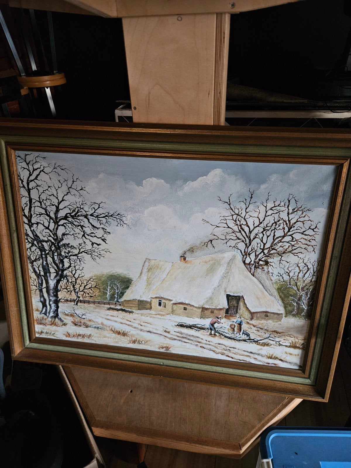 Prachtig handgeschilderd winterlandschap, 80x60 cm, Ophalen