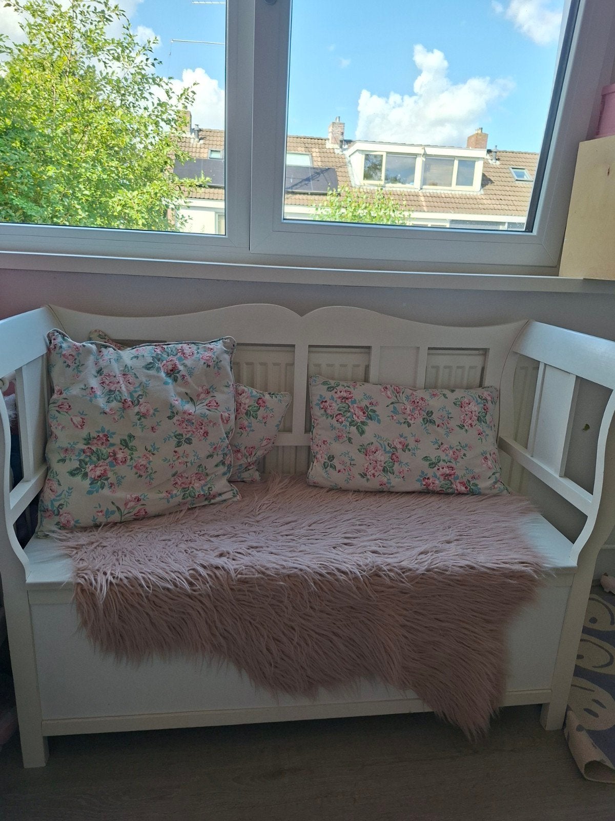 Klepbankje meiden bankje, Huis en Inrichting, Ophalen, Zo goed als nieuw, Rechthoekig, Minder dan 50 cm