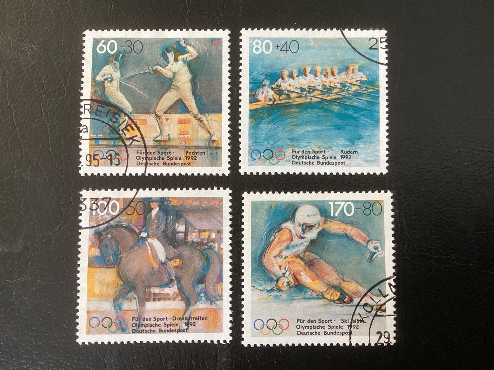 Duitse postzegels Olympische Spelen 1992 (4 stuks), Postzegels en Munten, Ophalen of Verzenden, BRD, Gestempeld