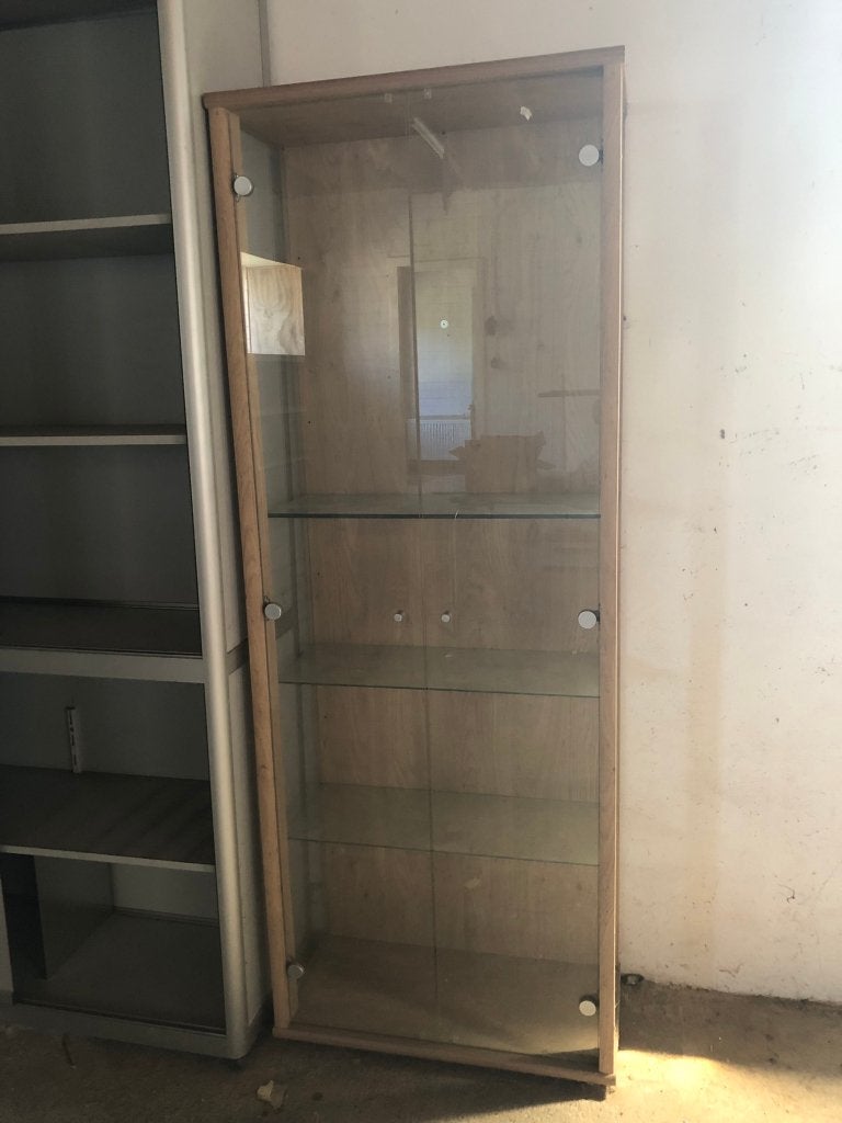 Glazen vitrinekast, Ophalen, 50 tot 100 cm, Glas, Strak  modern
