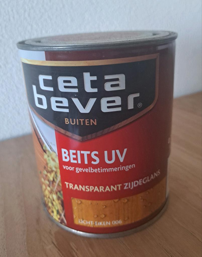 CetaBever Beits UV Transparant Zijdeglans Licht Eiken 006, Ophalen of Verzenden, Nieuw, Beits