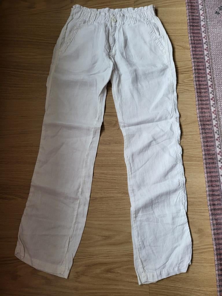 Le Temps des Cerises Witte Linnen Broek Maat 34/36, Kleding | Dames, Wit, Ophalen of Verzenden, Zo goed als nieuw, Le Temps des Cerises