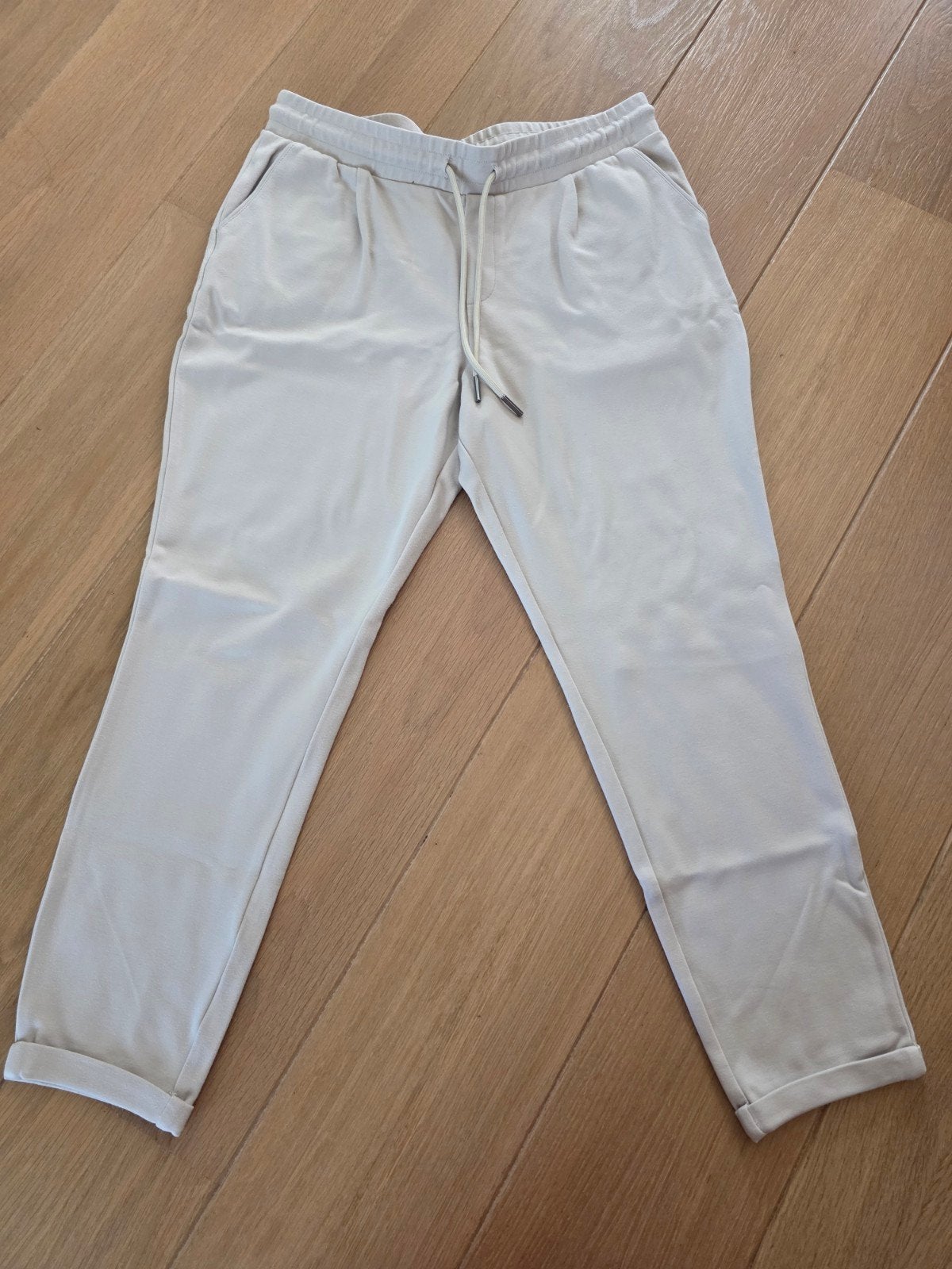 Beige stretch broek, Eksept  maat L, Beige, Maat 42/44 (L), Ophalen of Verzenden, Eksept