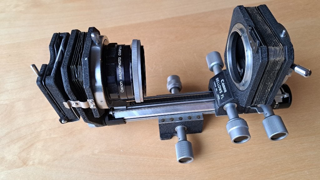 Canon Balgapparaat met Macro objectief en duplicator, Gebruikt, Canon, Ophalen of Verzenden, Canon EF