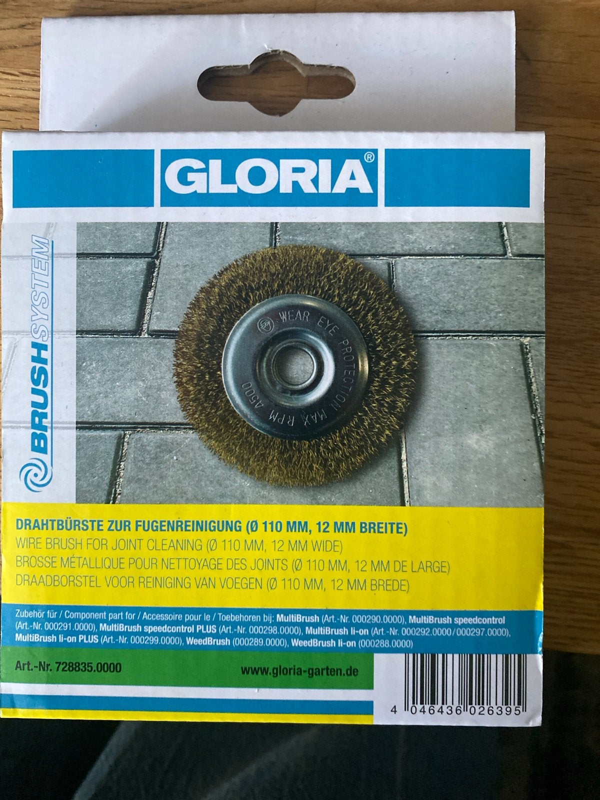 Gloria Draadborstel voor voegenreiniging Ø 110 mm, Ophalen of Verzenden, Nieuw, Overige typen, Overige merken