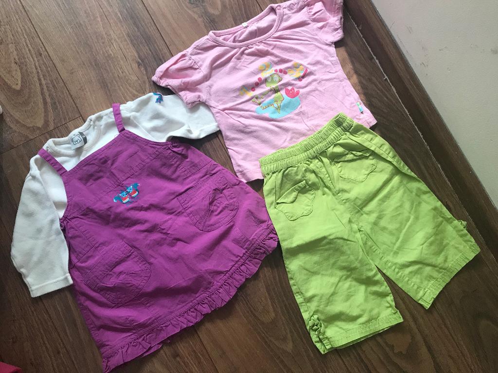 Babypakket kledingset meisjes maat 74 jurk broek 2 shirts, Ophalen of Verzenden, Nieuw, Meisje, Setje